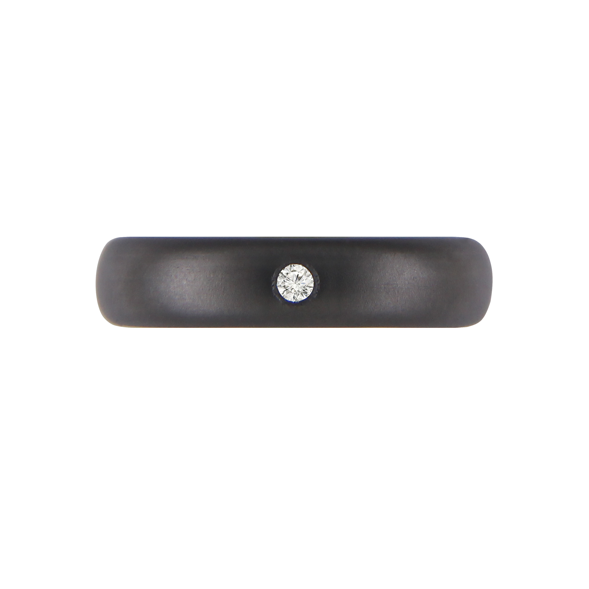 Zeezen - Tantalum Ring With Lab-Grown Diamond (1xx0.03ct. White TW/Si2) Sandblasted Oxidised/Natural - Black Surface.