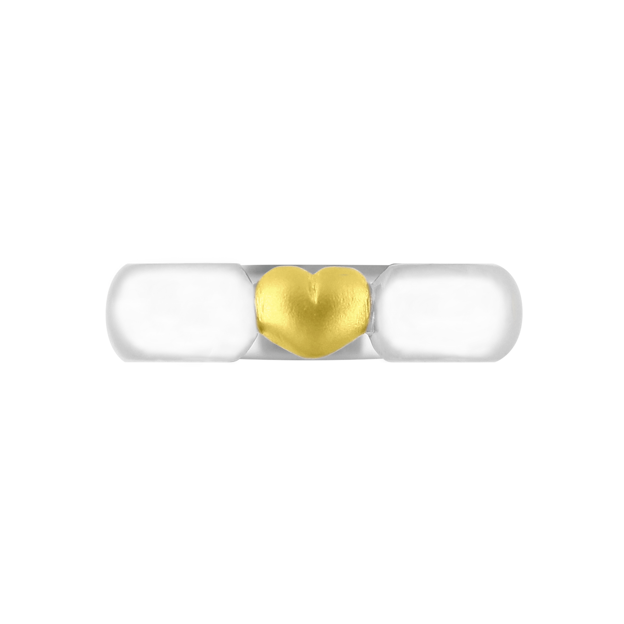 Amor - Títaníumhringur með Gullhjarta 24k - nammi.isZeezen