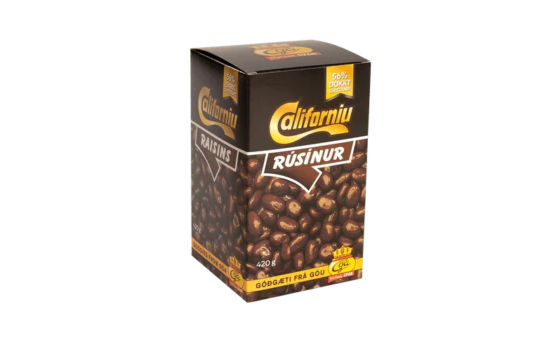 Goa Dark Chocolate Covered Raisins / Góu Rúsinur box - Dark (420 gr.) - nammi.isGóa Linda