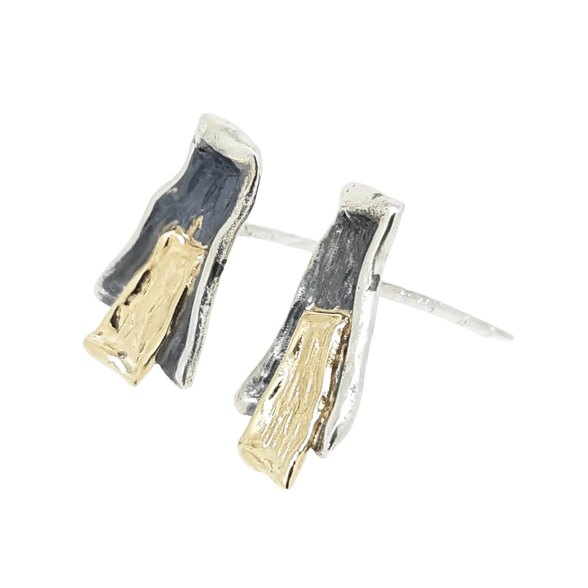 Gullfoss Oxíderaðir silfur og gulleyrnalokkar - nammi.isMontoro - Reykjavík