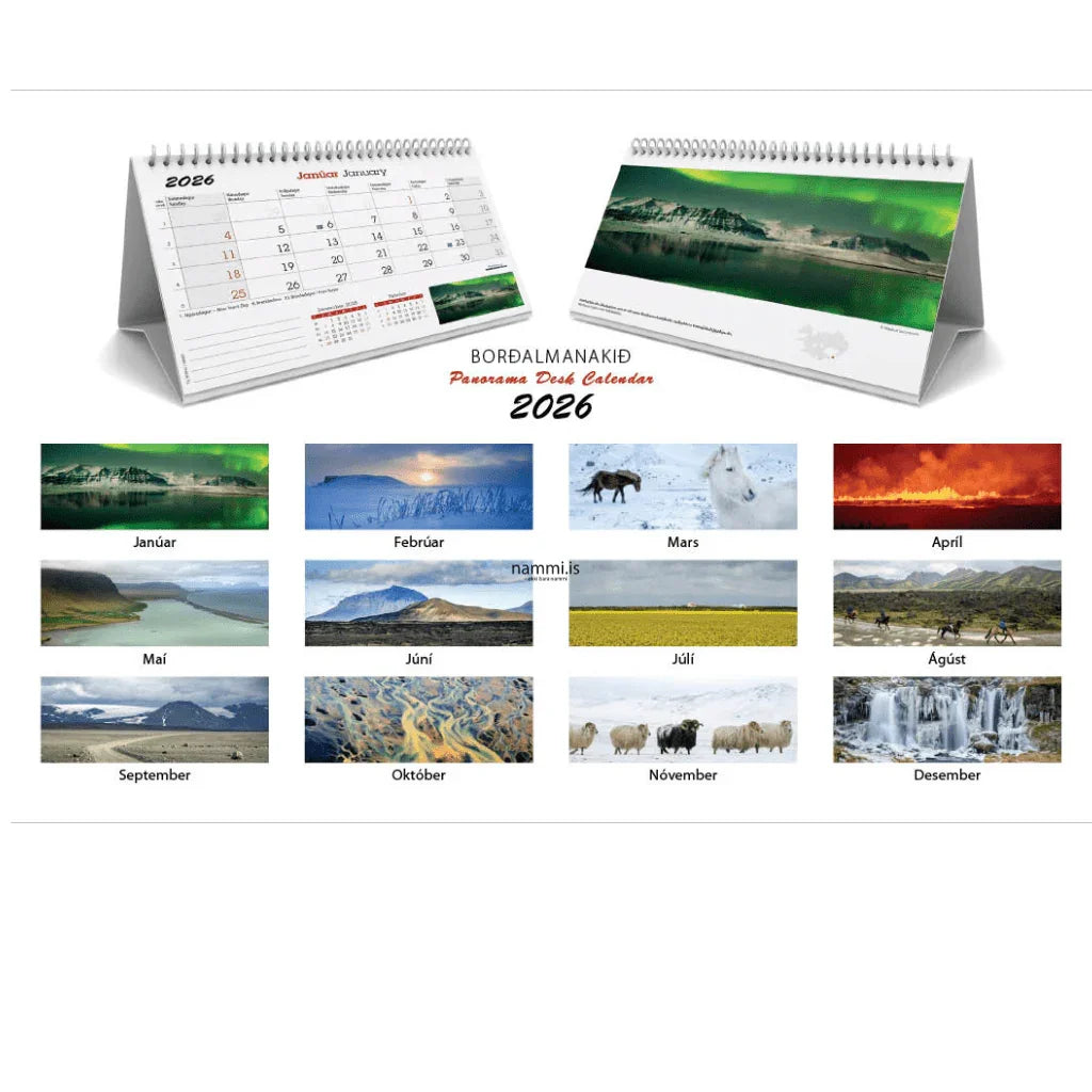 Icelandic Desktop Calendar 2026 - nammi.isSnerra