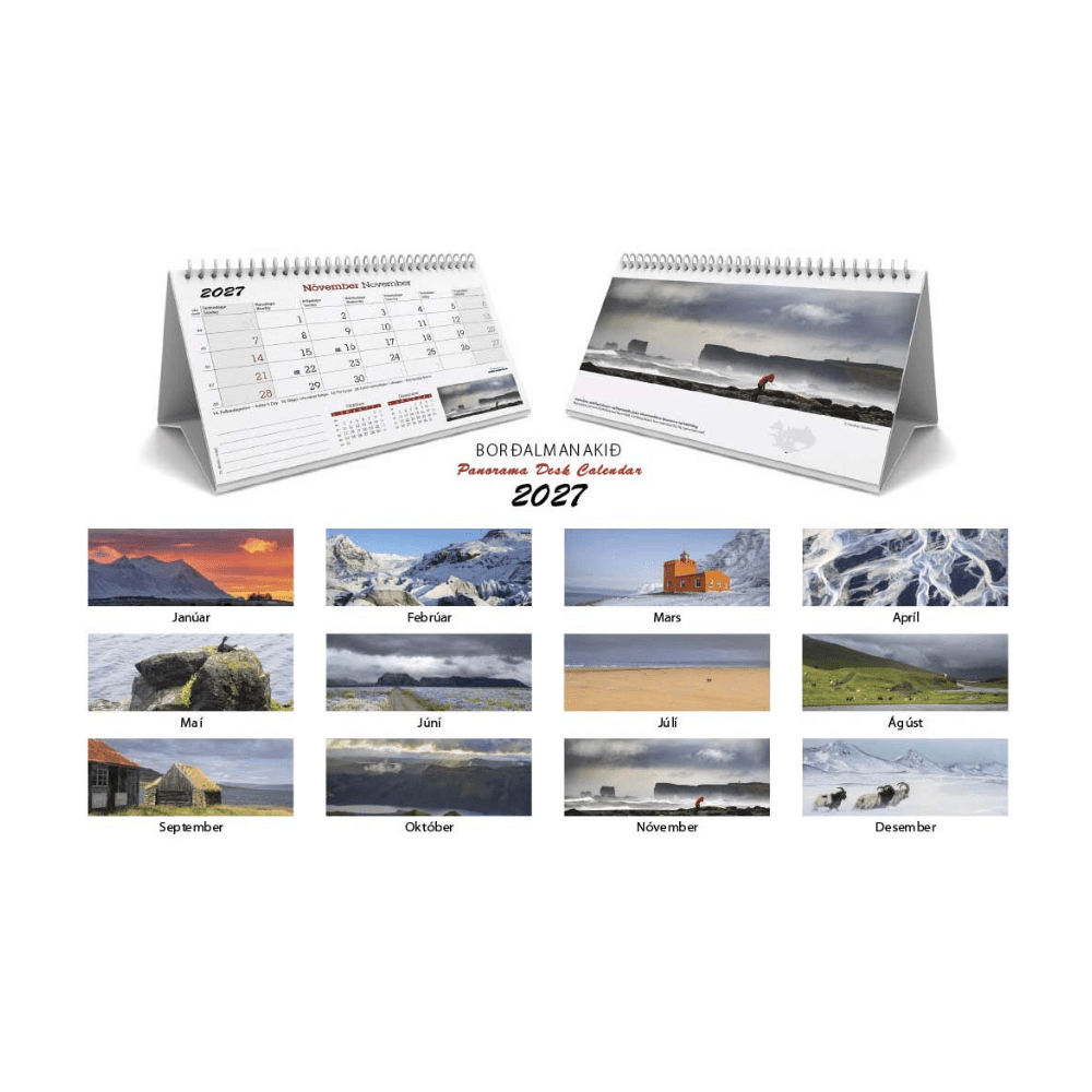 Icelandic Desktop Calendar 2027 - nammi.isSnerra