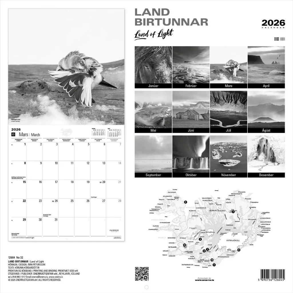 Land of Light Calendar 2026 - nammi.isSnerra