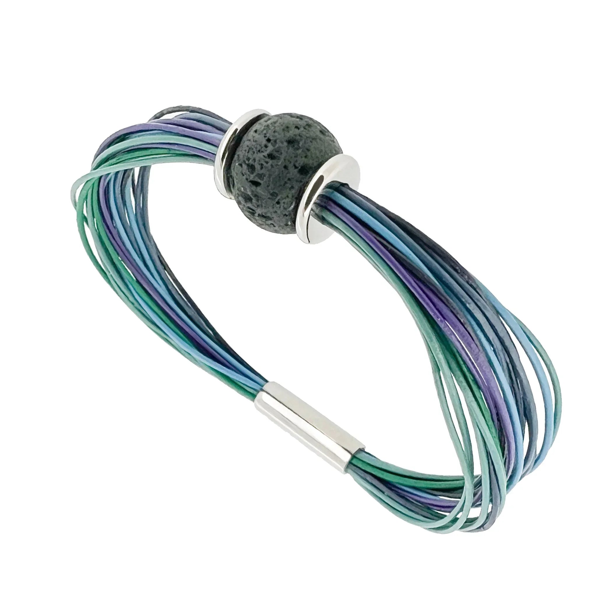 Northern Lights Bracelet w/ Lava Stone Charm - nammi.isÓfeigur