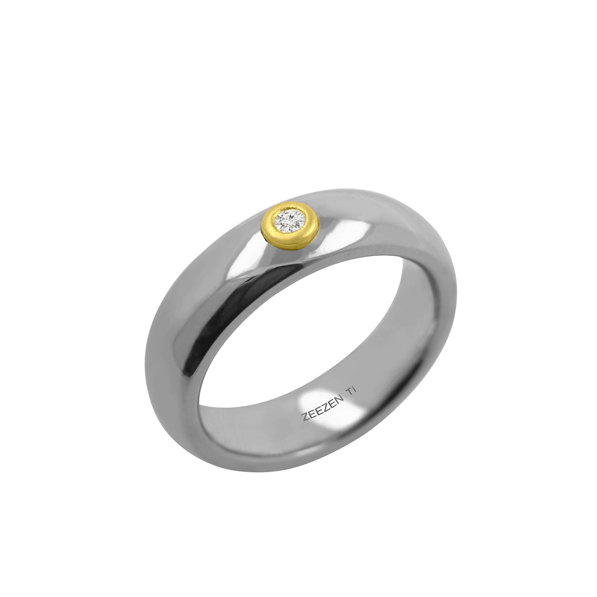 Titan ring w/ diamond 18k Polished - nammi.isZeezen