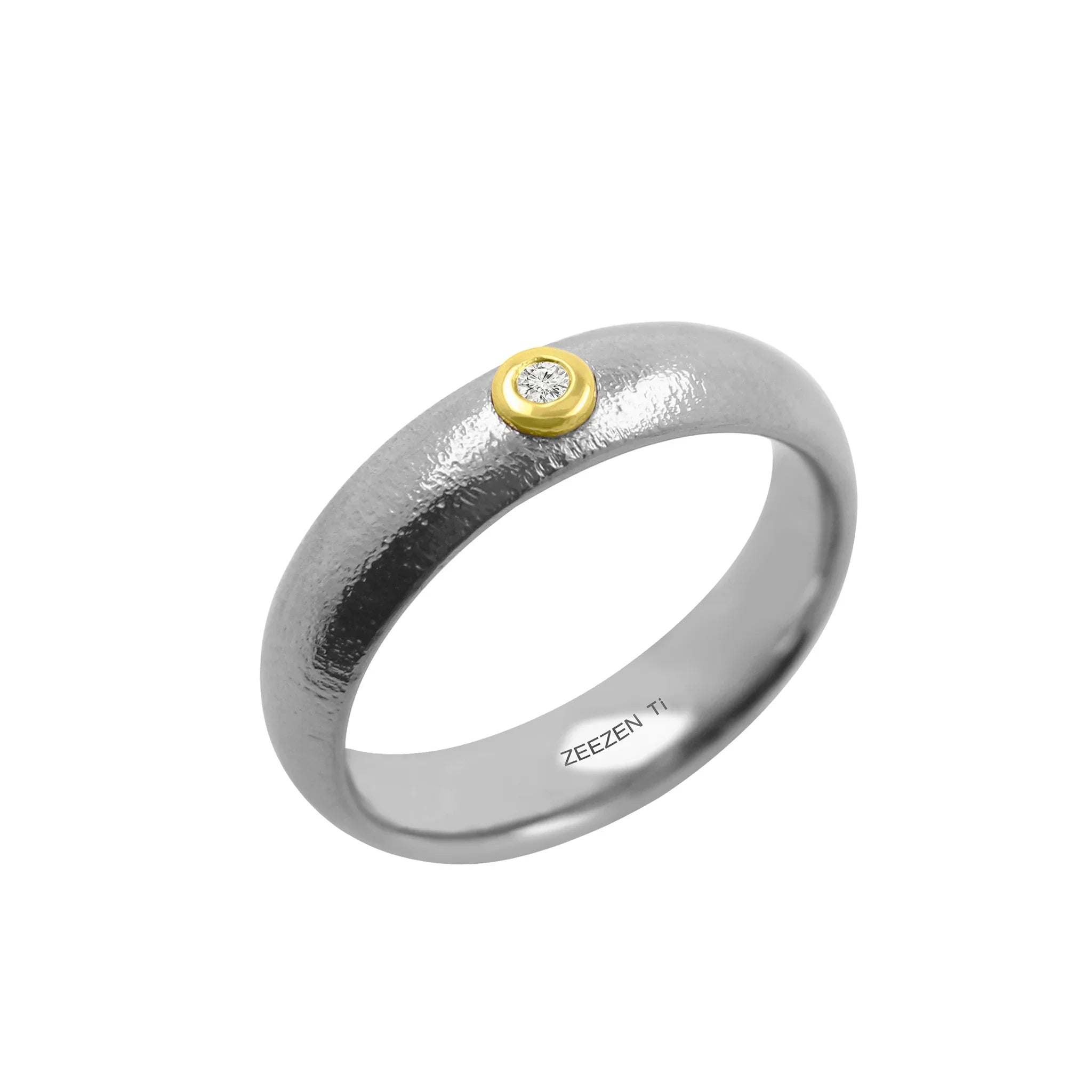 Títaníumhringur 4.5 mm m/18k og Demanti - nammi.isZeezen