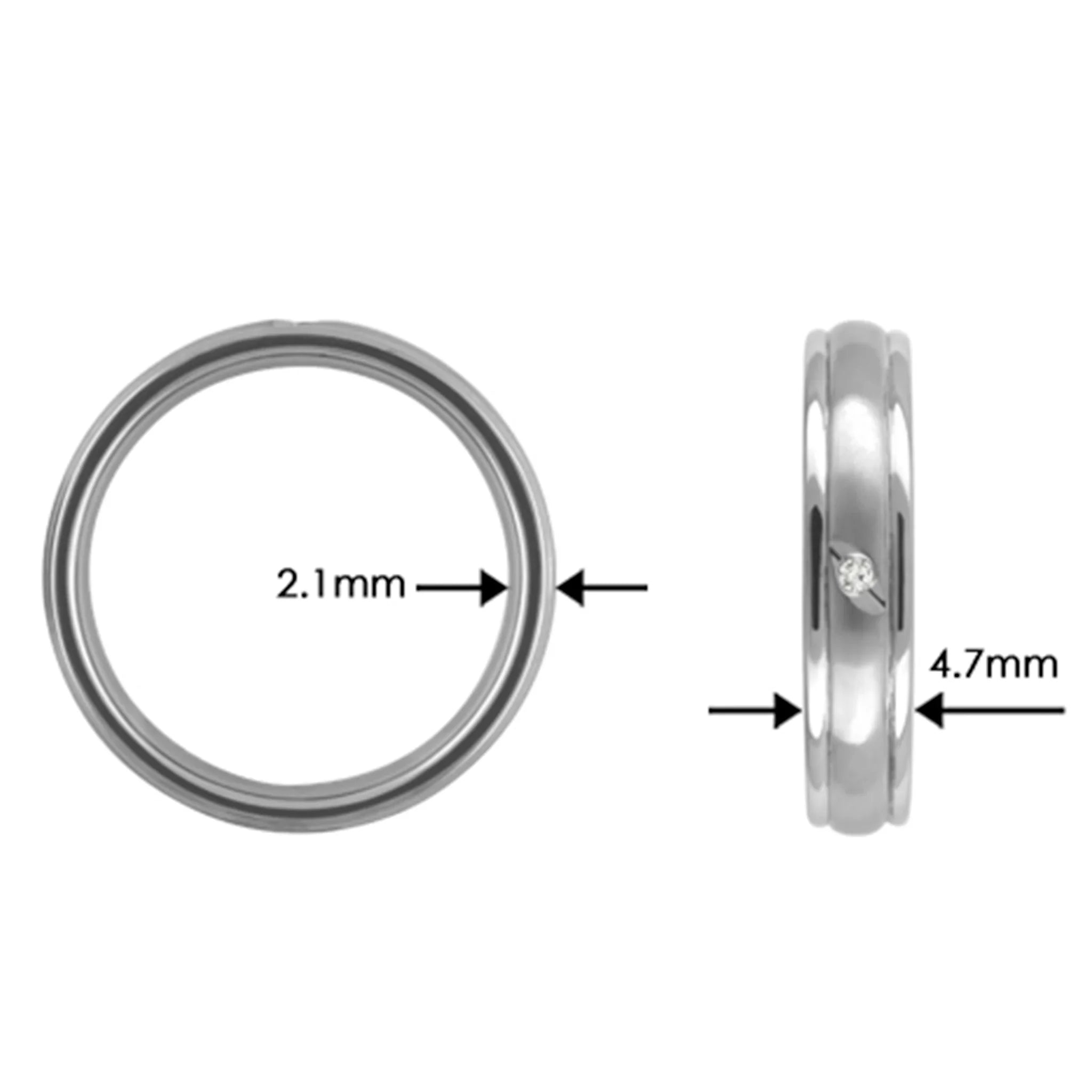 Títaníumhringur 4.7 mm með demanti - nammi.isZeezen