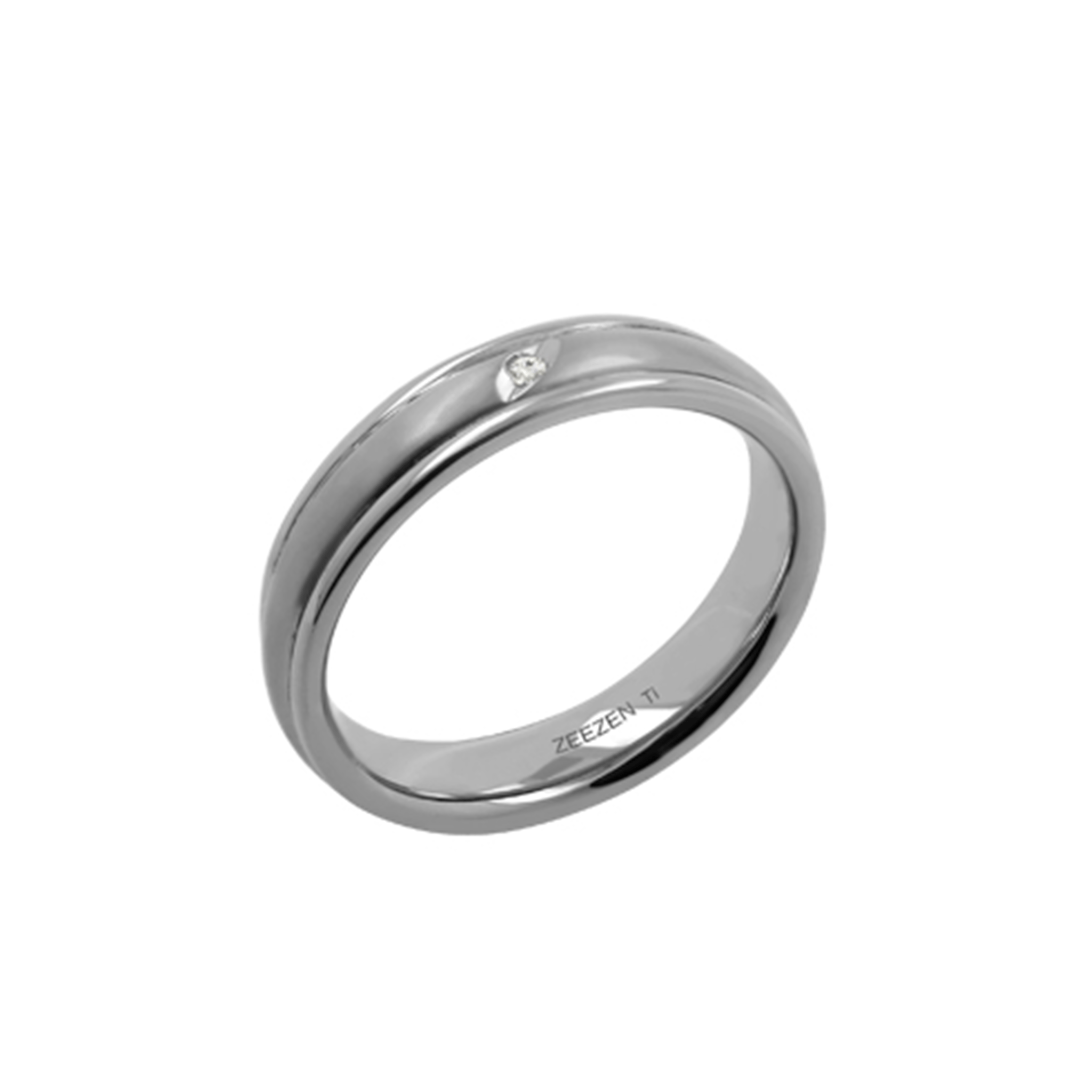 Títaníumhringur 4.7 mm með demanti - nammi.isZeezen