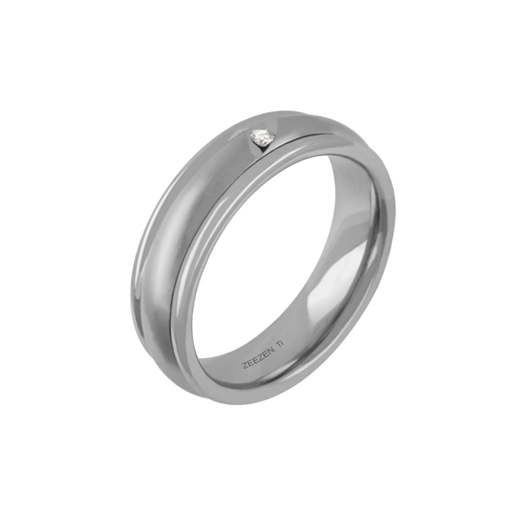 Títaniumhringur 5,8mm með demanti - nammi.isZeezen