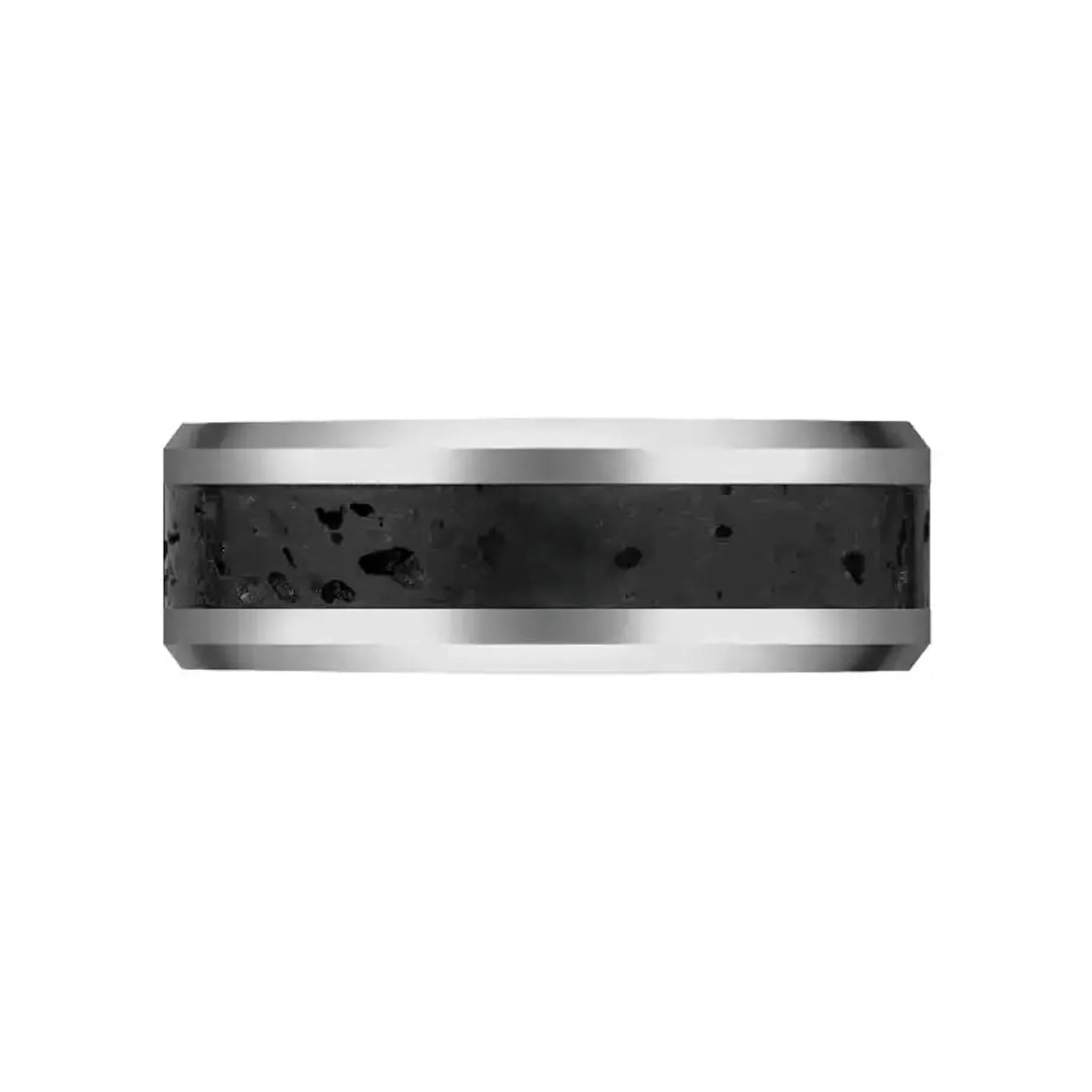 Tungsten ring with balck lava stone - nammi.isOfeigur Gullsmiðja