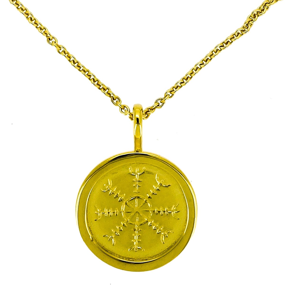 Helm of Awe / Ægishjálmur - Gold plated silver necklace  - Icelandic design by Bolli Ófeigsson- nammi.is