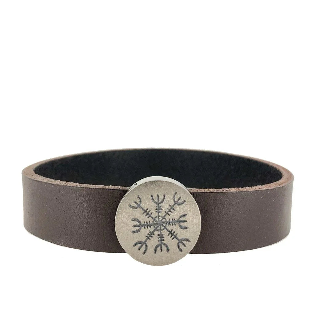 Ægishjálmur - Helm of Awe Leather Bracelet - nammi.isÓfeigur