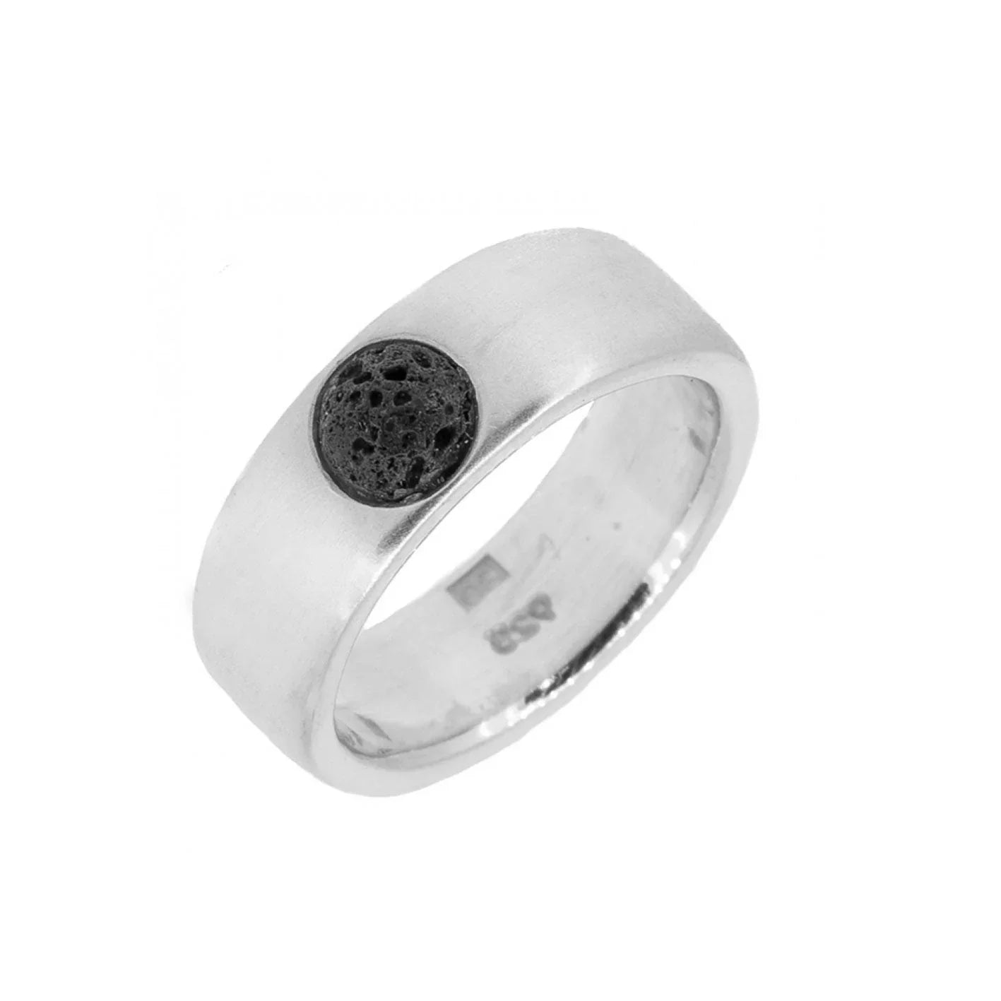 BLACK LAVA SILVER RING - nammi.is