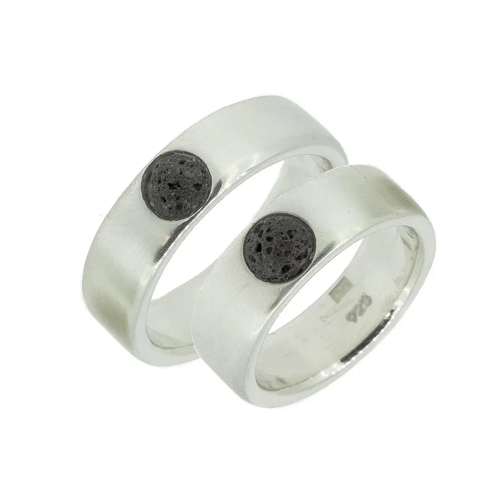 BLACK LAVA SILVER RING - nammi.is