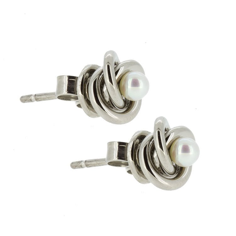 Celtic Knot Titanium Earrings w/ Fresh Water Pearl - nammi.is