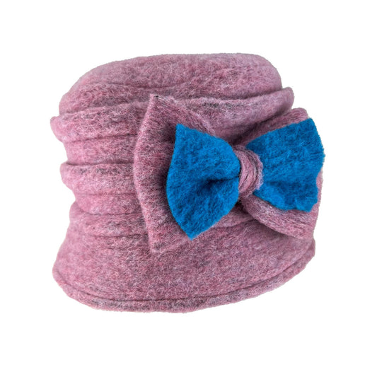 Elisabet - wool hat - pink/turquoise - nammi.isÓfeigur