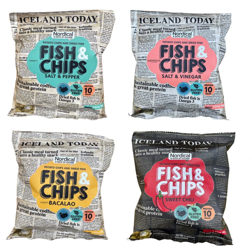 Fish & Chips 4 pack / 4x40g (4x1.41oz) - nammi.isNordical Taste of Iceland