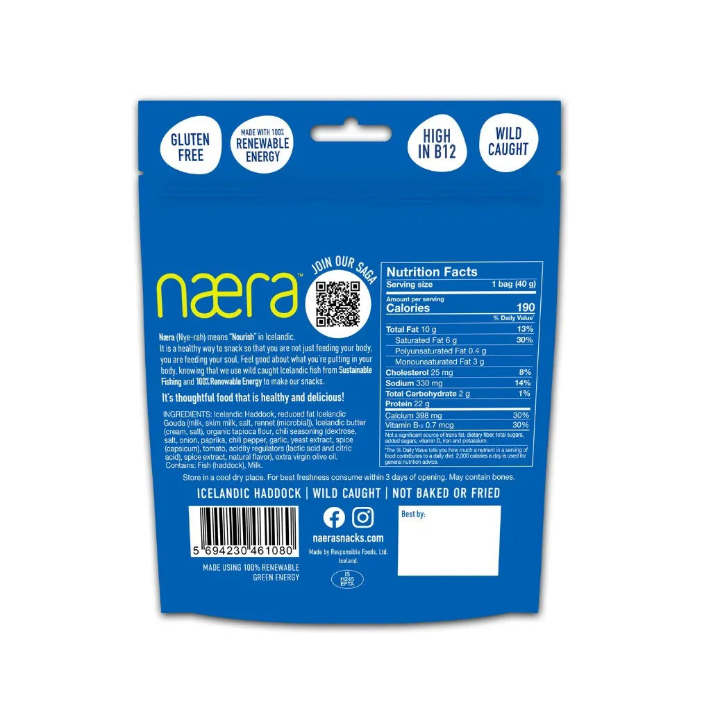 Fish Jerky Crunch-Cheesy Chili (40 g or 1.41 oz) - nammi.isResponsible Foods