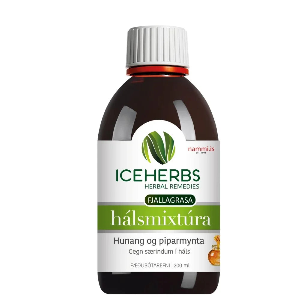 Fjallagrasa Throat Mixtura - Honey & Peppermint - nammi.isIceherbs