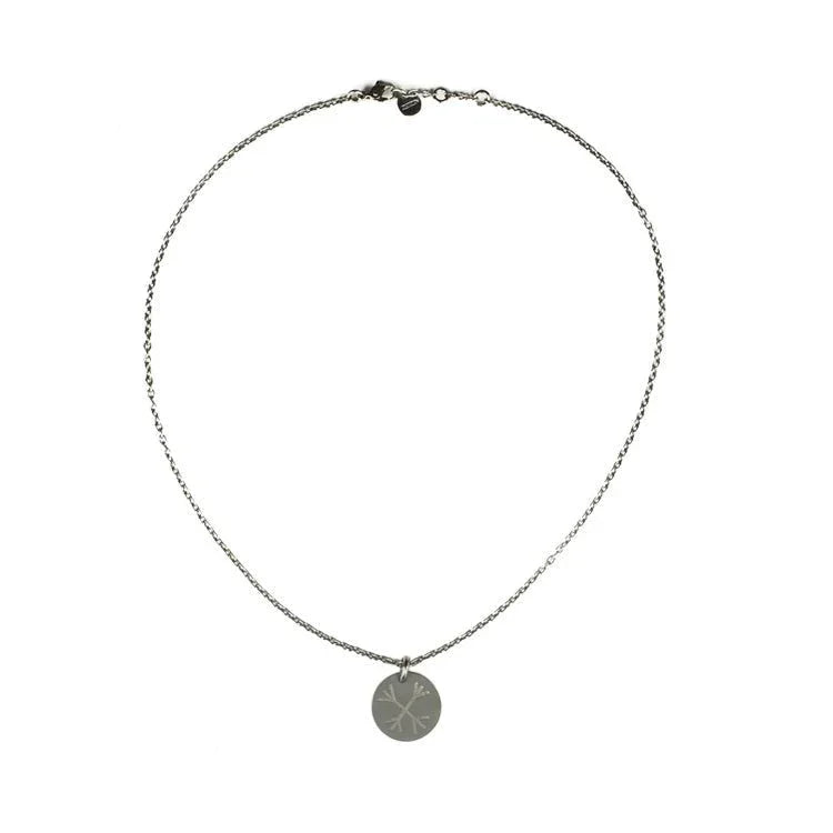 Helm of Awe - Titanium necklace, polished one side and matte on the other side with titanium chain- nammi.is