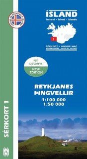 Hiking Map 1:100000 Reykjanes - Þingvellir - nammi.is