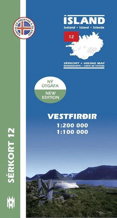 Hiking Map 1:100000 Vest fjords - nammi.is
