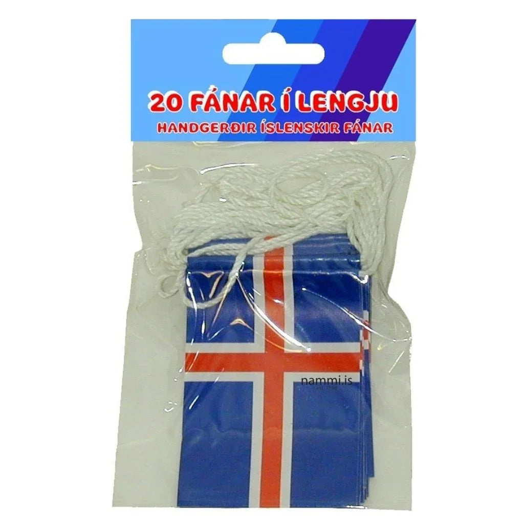 Icelandic Flag on string - 20 paper flags - nammi.isIcelandic Flag