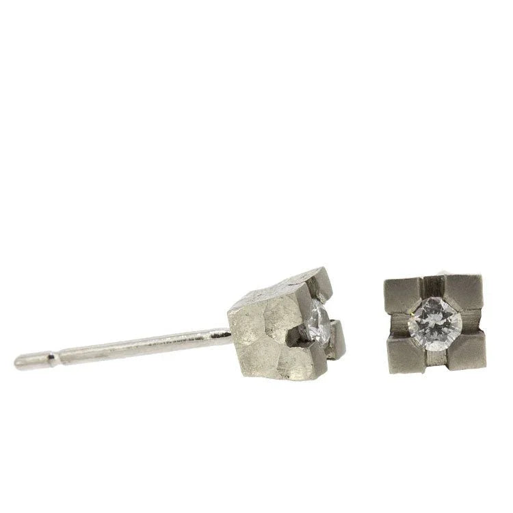 Princess Titanium Earrings w/ Diamond - nammi.is