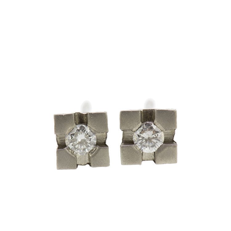 Princess Titanium Earrings w/ Diamond - nammi.is