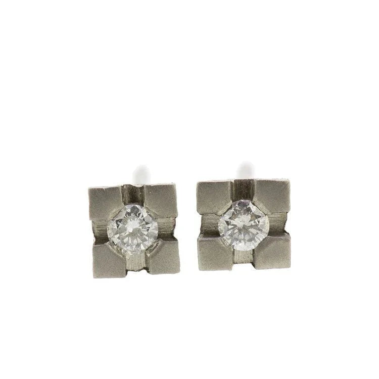 Princess Titanium Earrings w/ Diamond - nammi.is