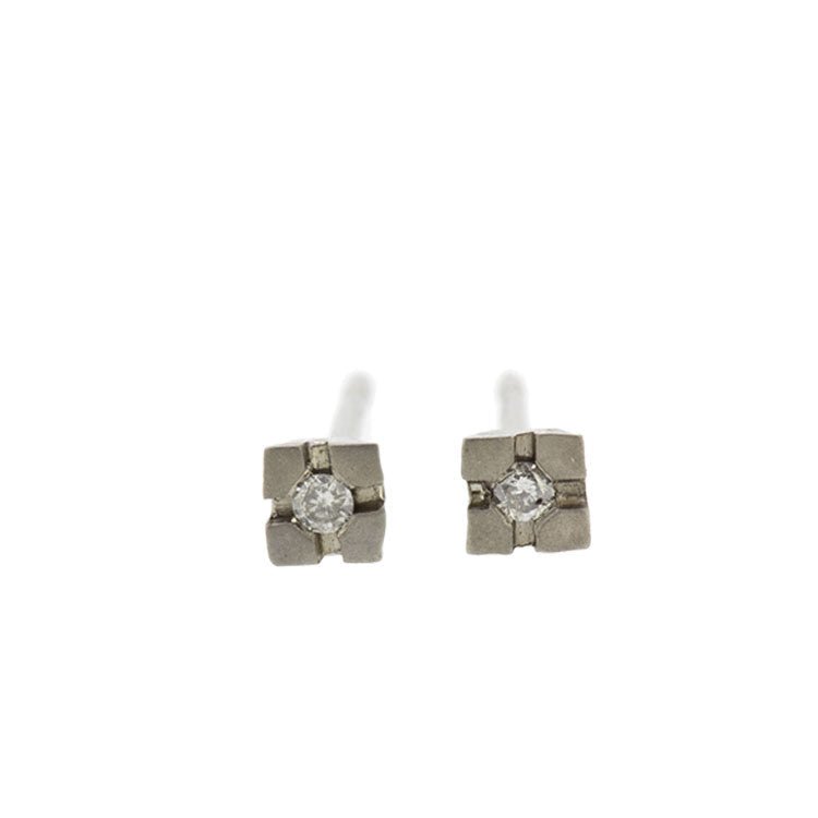 Princess Titanium Earrings w/ Diamond - nammi.is