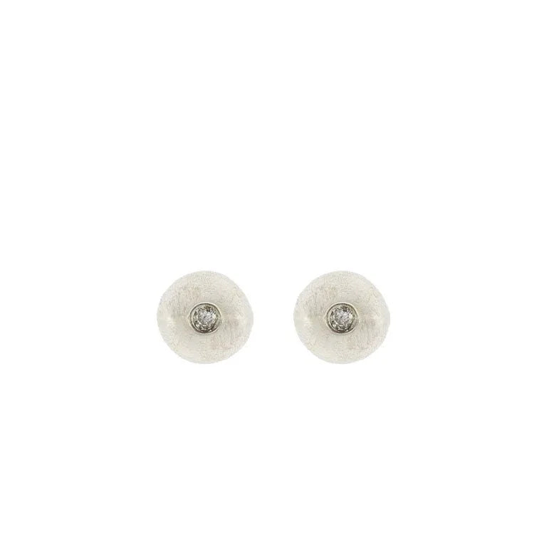 Round Titanium Earrings w/ Diamond - nammi.is