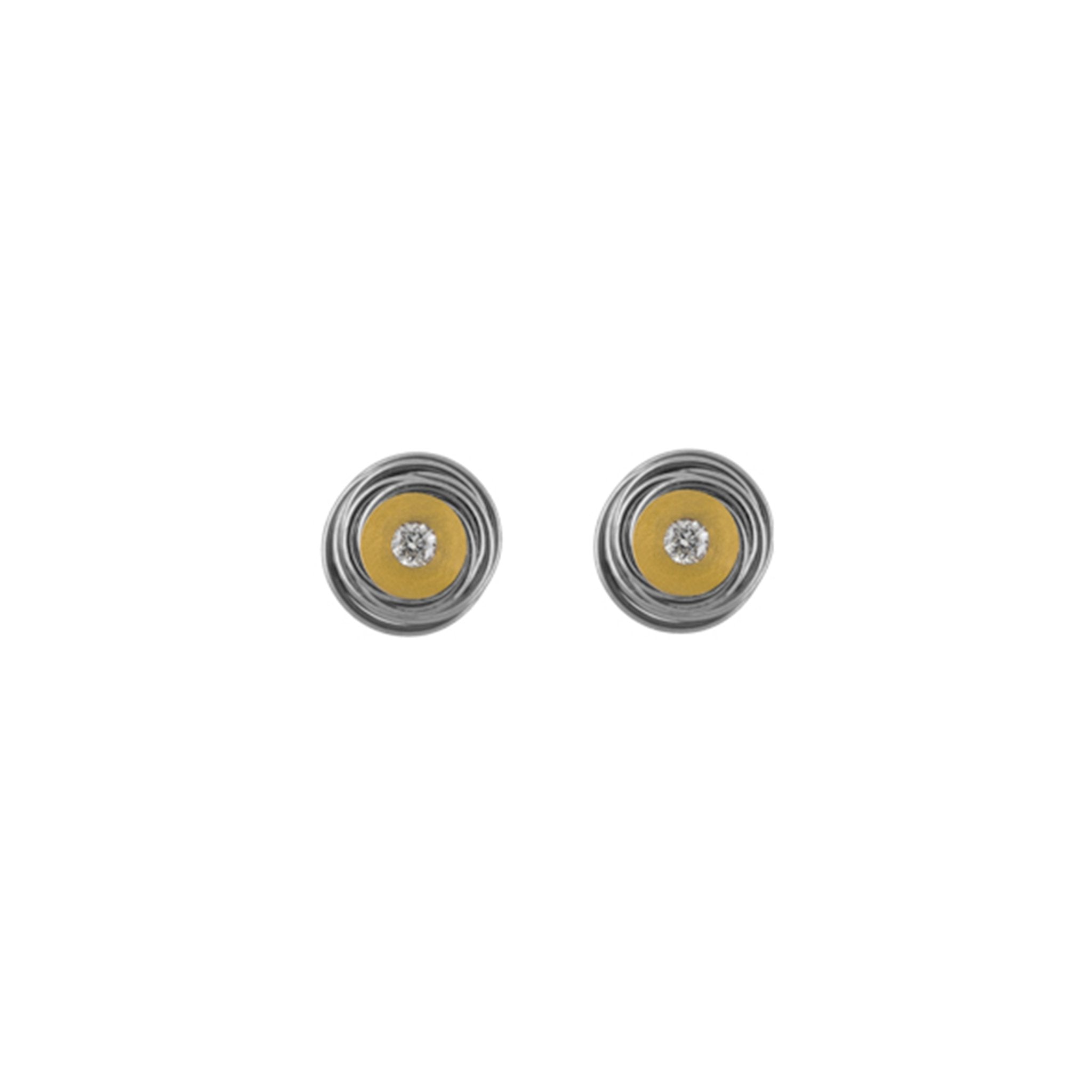 Stud Earring Titan w/ Diamonds 2x 0.03ct. 18k - nammi.isÓfeigur
