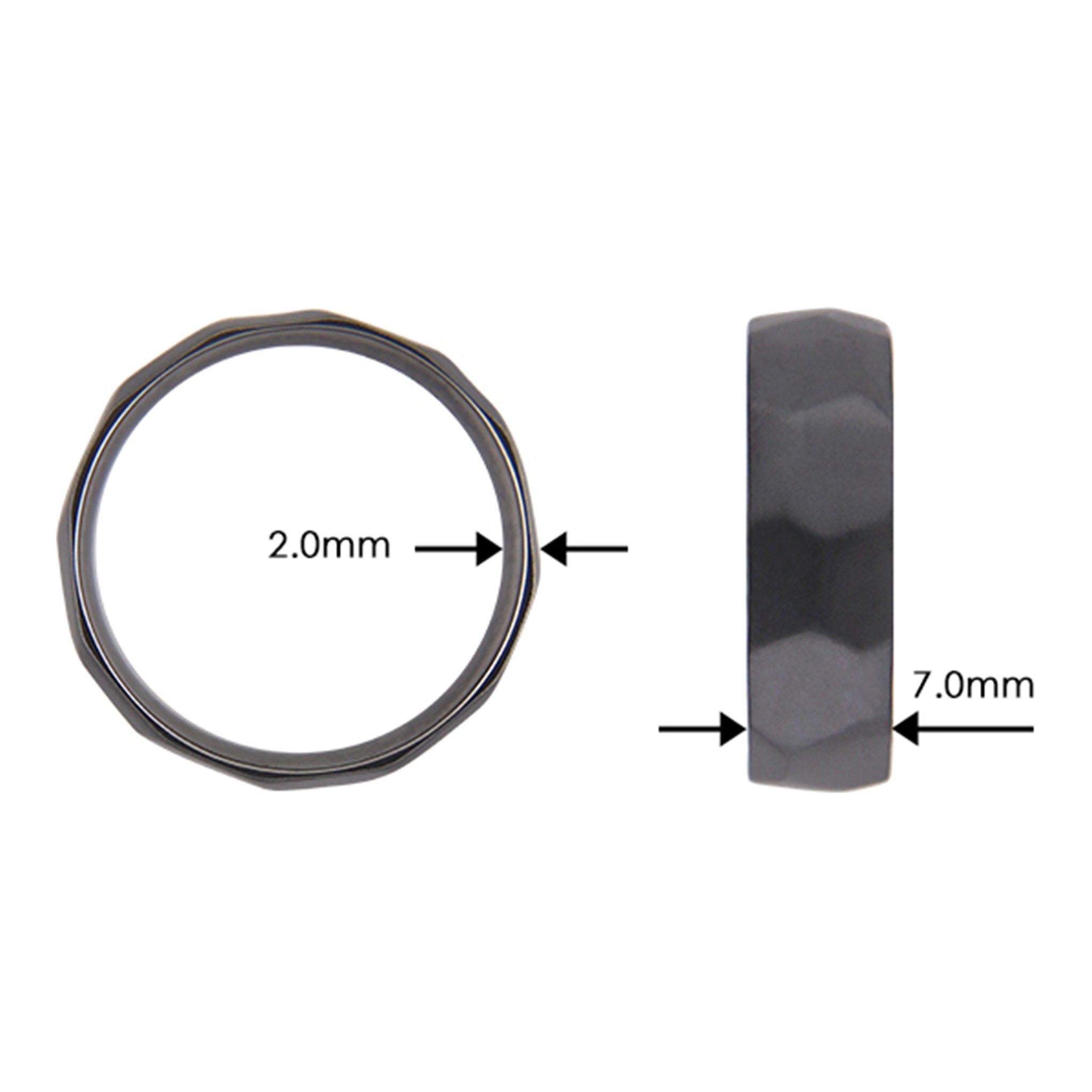Tantalum Ring Large Hammered Sandblast Black - nammi.isÓfeigur