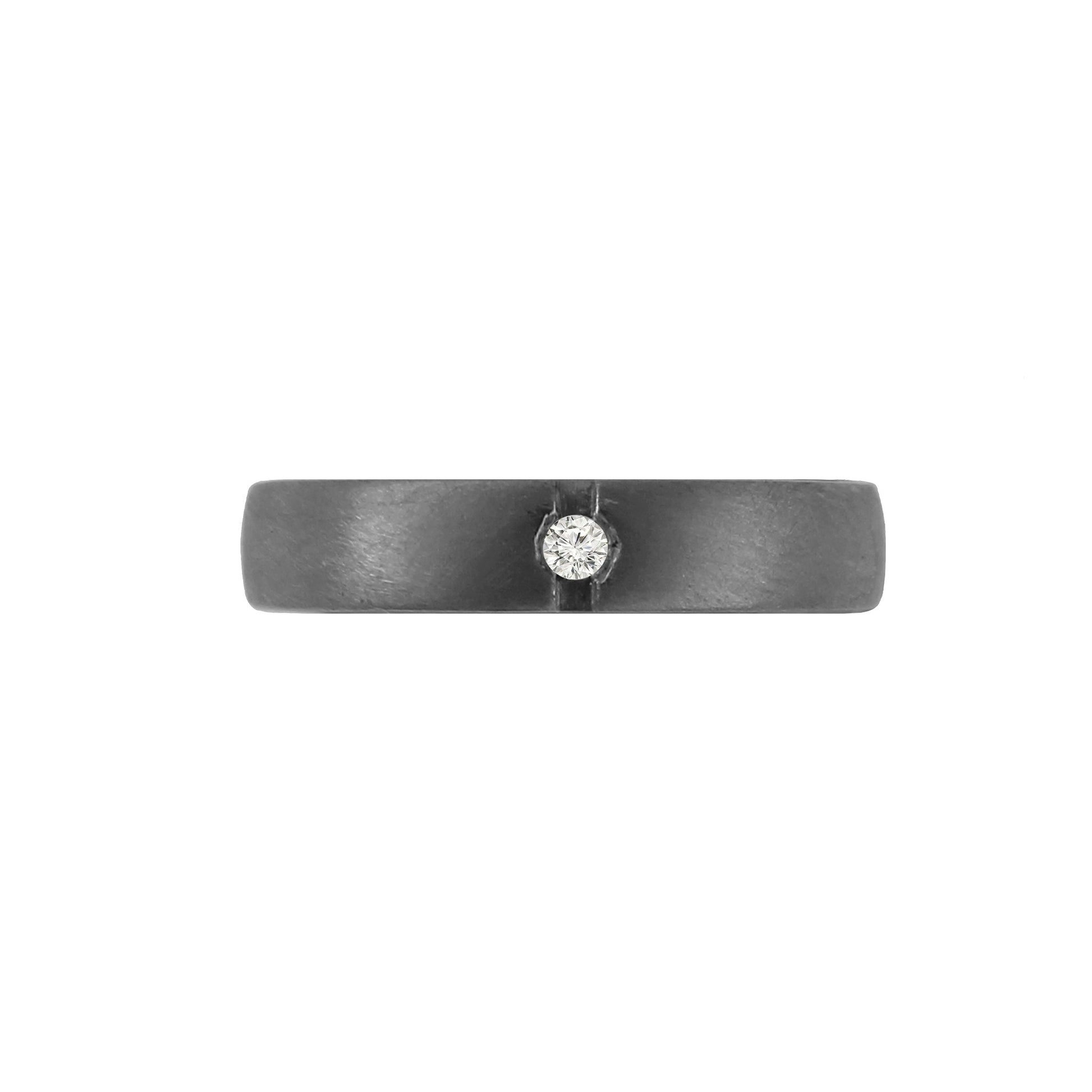 Tantalum Ring w/ Lab Diamond Iced & Polished - nammi.isÓfeigur