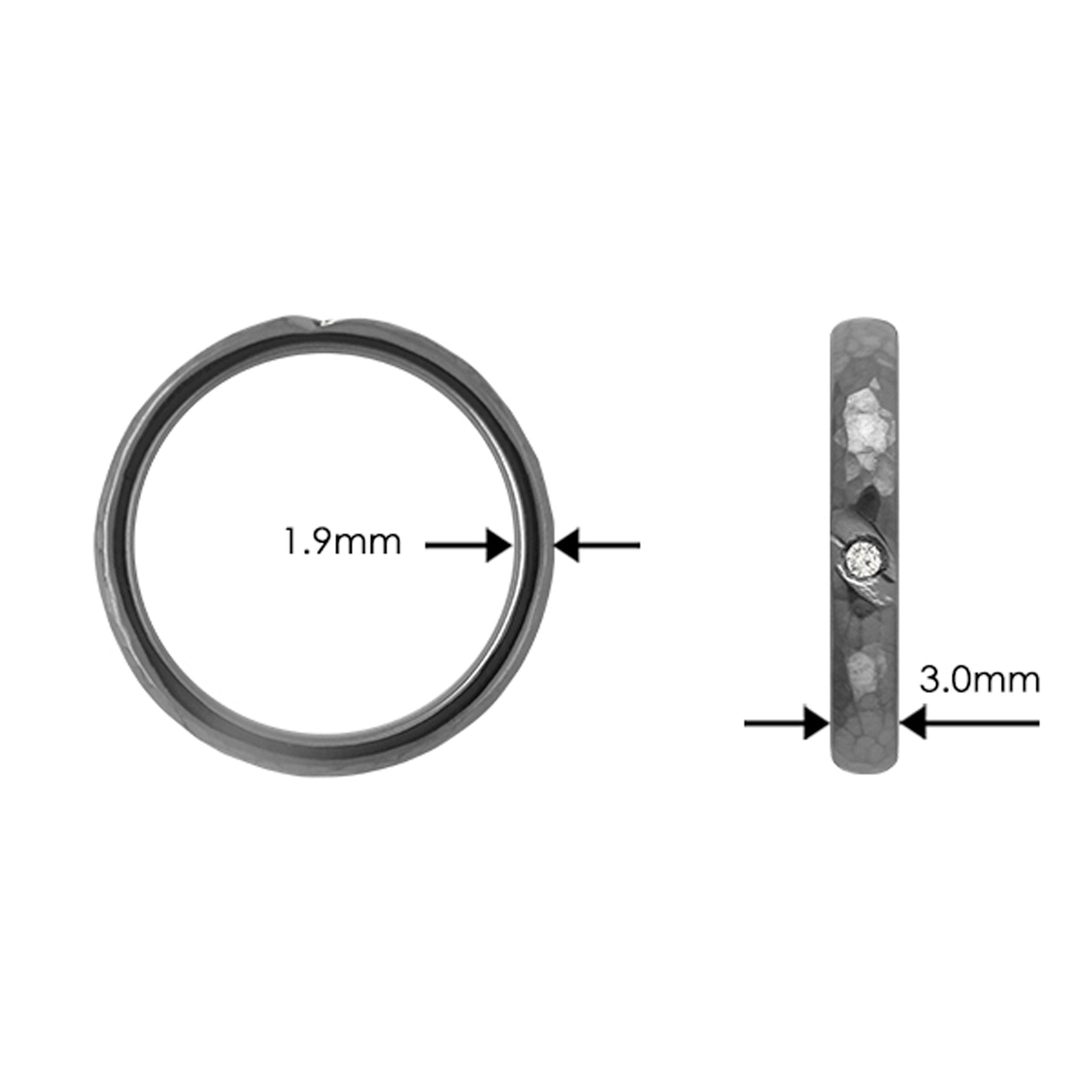 Tantalum Ring w/ Lab-Grown Diamond - nammi.isÓfeigur