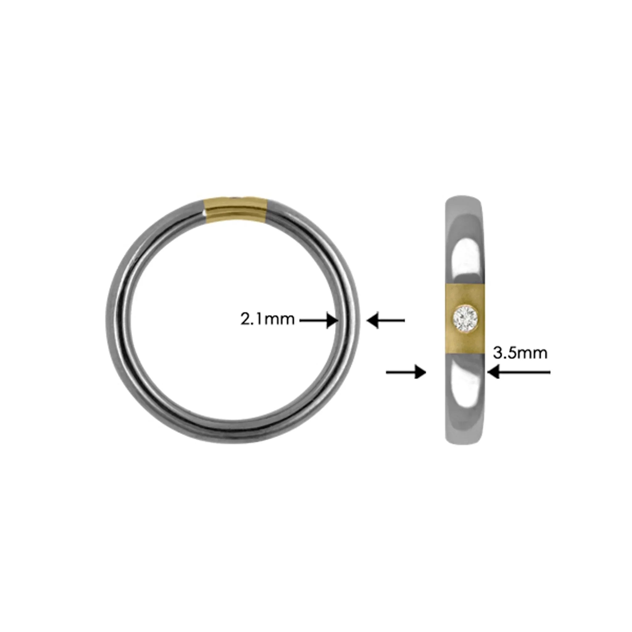 Titan Ring w/ Lab Diamonds, 18k Gold & Tantalum - nammi.isÓfeigur