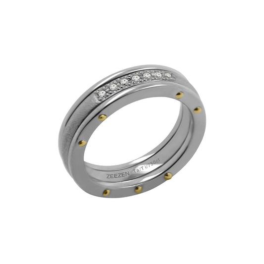 Titan Ring w/ Lab Diamonds, 18k Gold & Tantalum - nammi.isÓfeigur