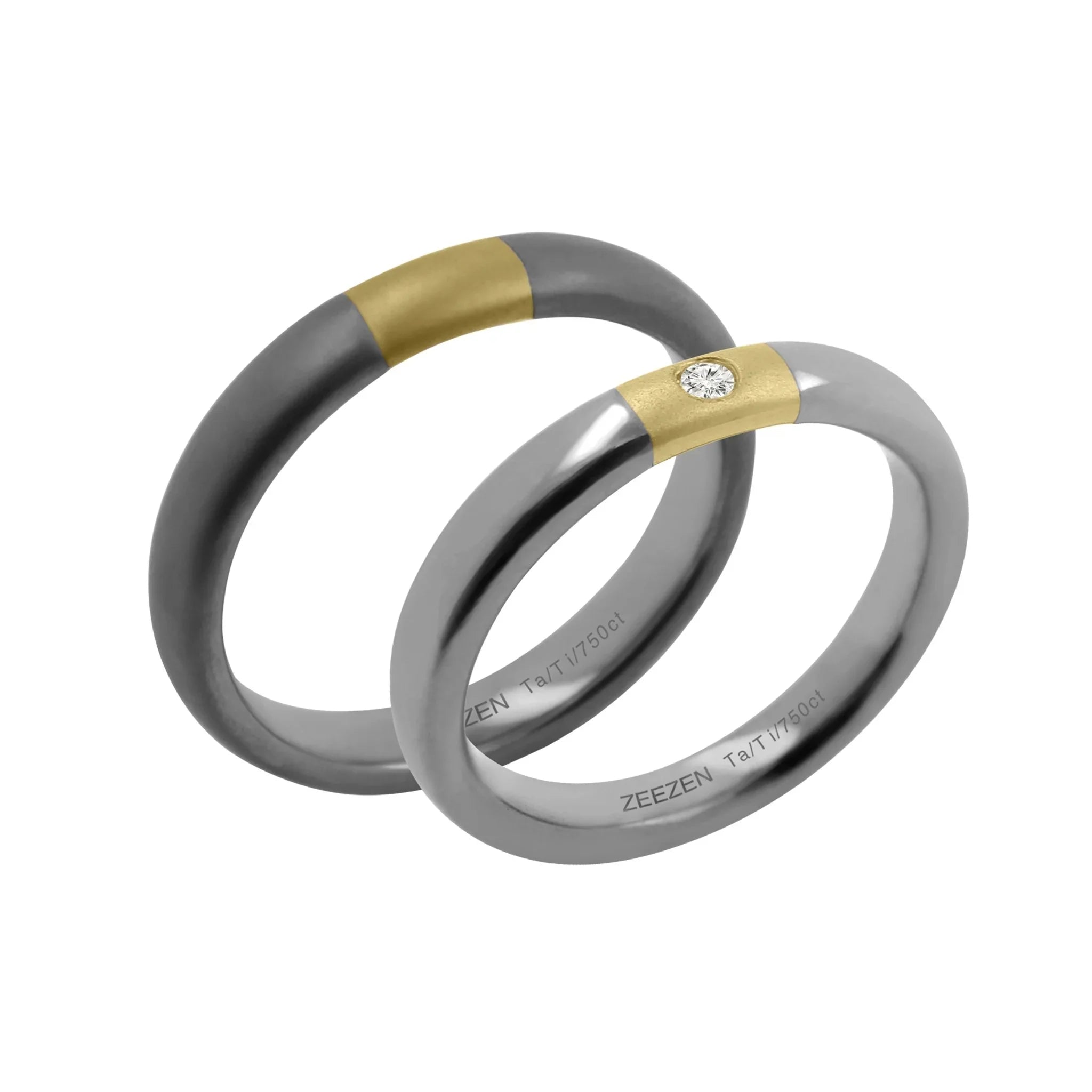 Titan Ring w/ Lab Diamonds, 18k Gold & Tantalum - nammi.isÓfeigur