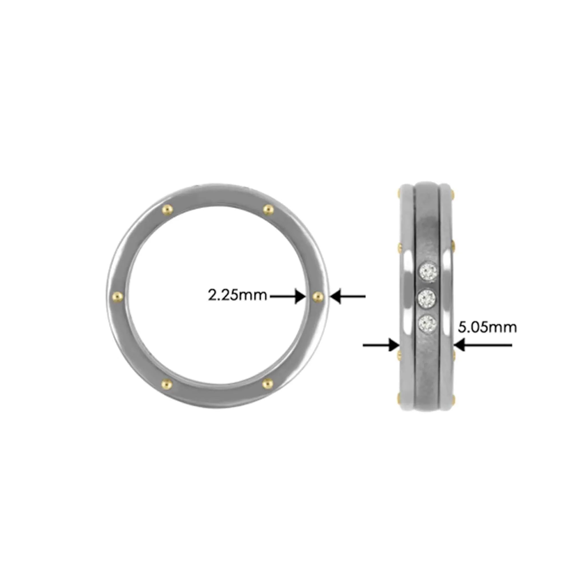 Titan Ring w/ Lab Diamonds, 18k Gold & Tantalum - nammi.isÓfeigur