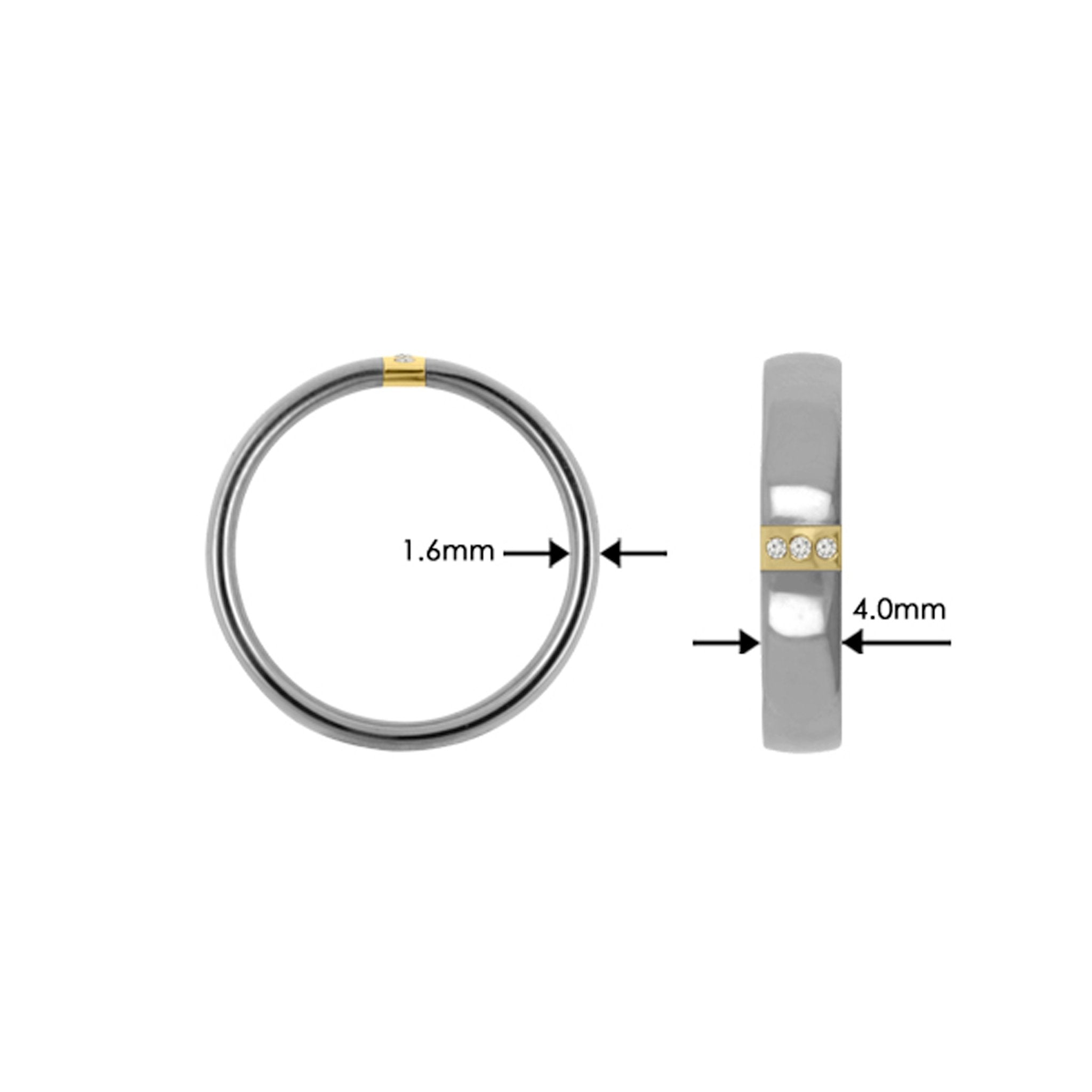 Titan Ring w/ Lab-Grown Diamonds 18k Yellow Gold, & Tantalum - nammi.isÓfeigur