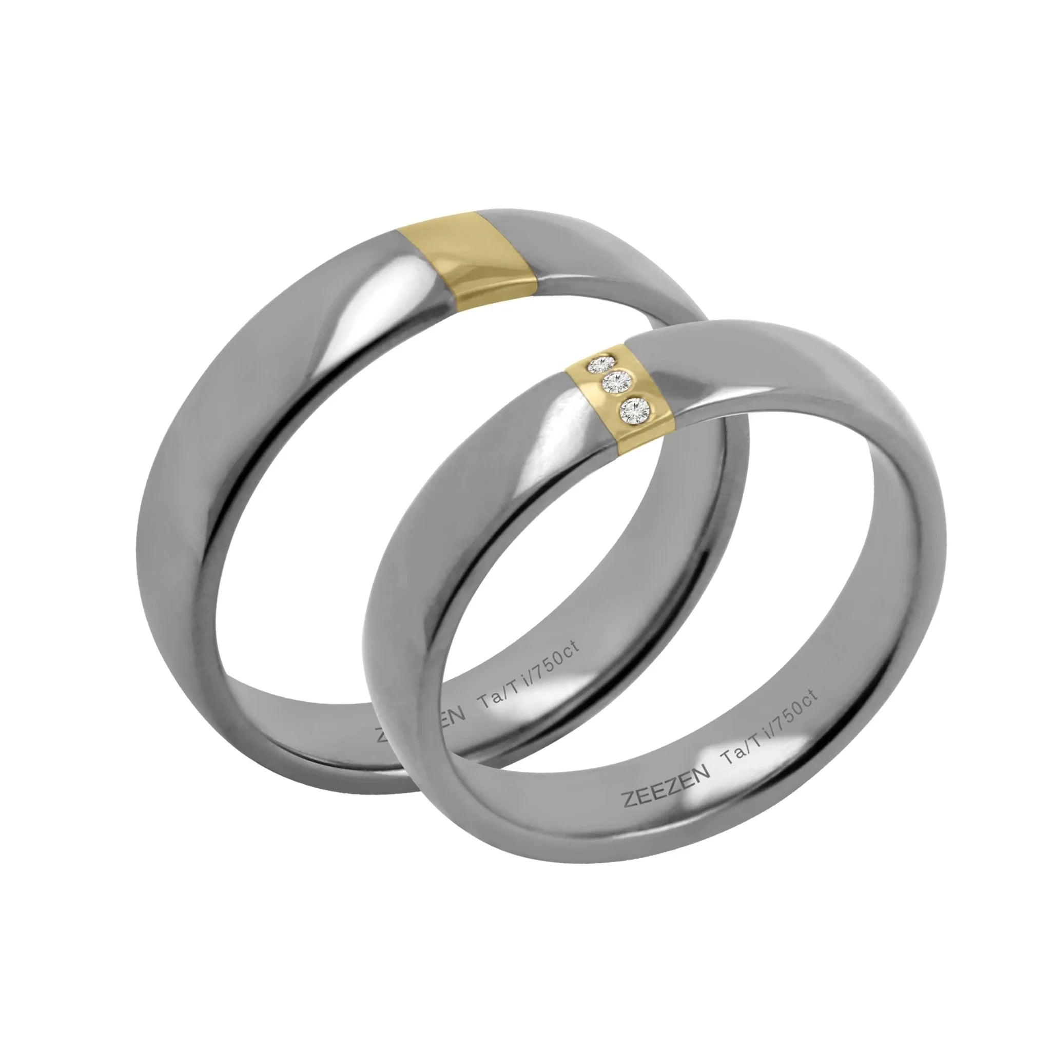 Titan Ring w/ Lab-Grown Diamonds 18k Yellow Gold, & Tantalum - nammi.isÓfeigur