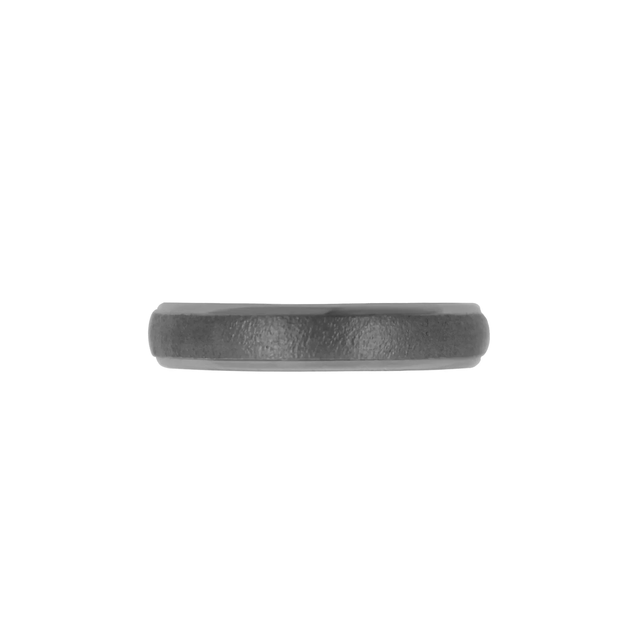 Titan Ring w/ Tantalum Fine Hammered Mat/Polished. Ring profile: width: 5.0 mm || height: 2.7 mm. Top view.