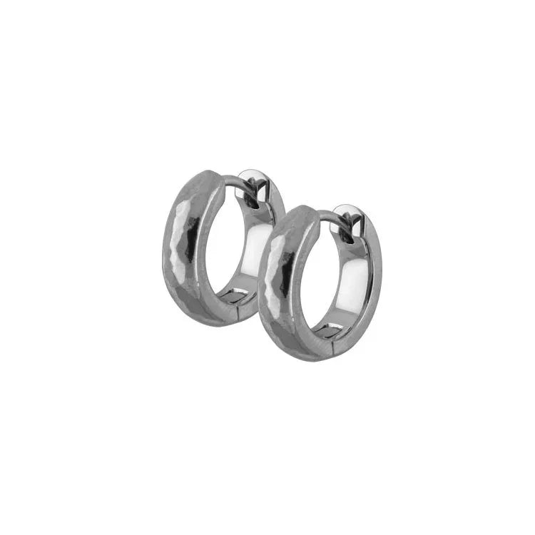 Titanium - Hoop earrings - Polished / Flat Hammered - nammi.is