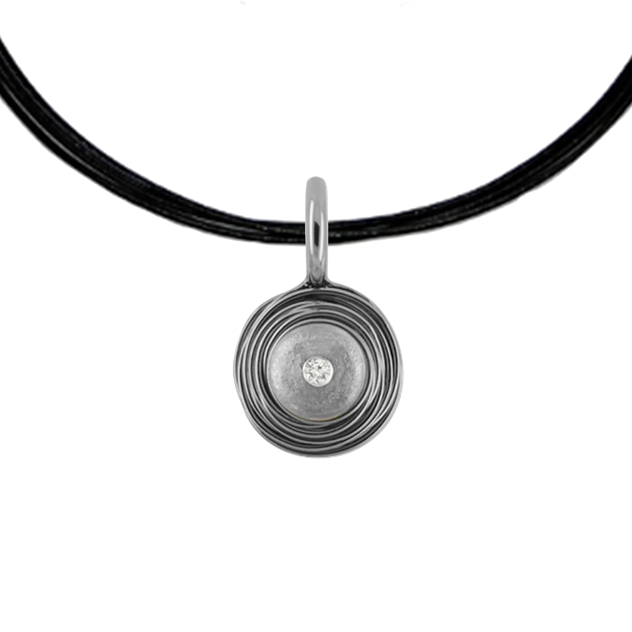 Titanium Pendant w/ Diamond 1 x 0.06ct. White TWP - nammi.isÓfeigur