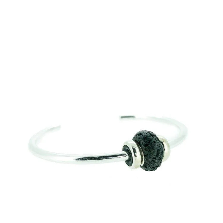 Trollbeads - Silver Bangle with Icelandic Lava Stone - nammi.is