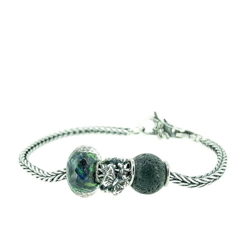 Trollbeads - Foxtail Silver Bracelet With Lava & Northern Lights - nammi.isÓfeigur