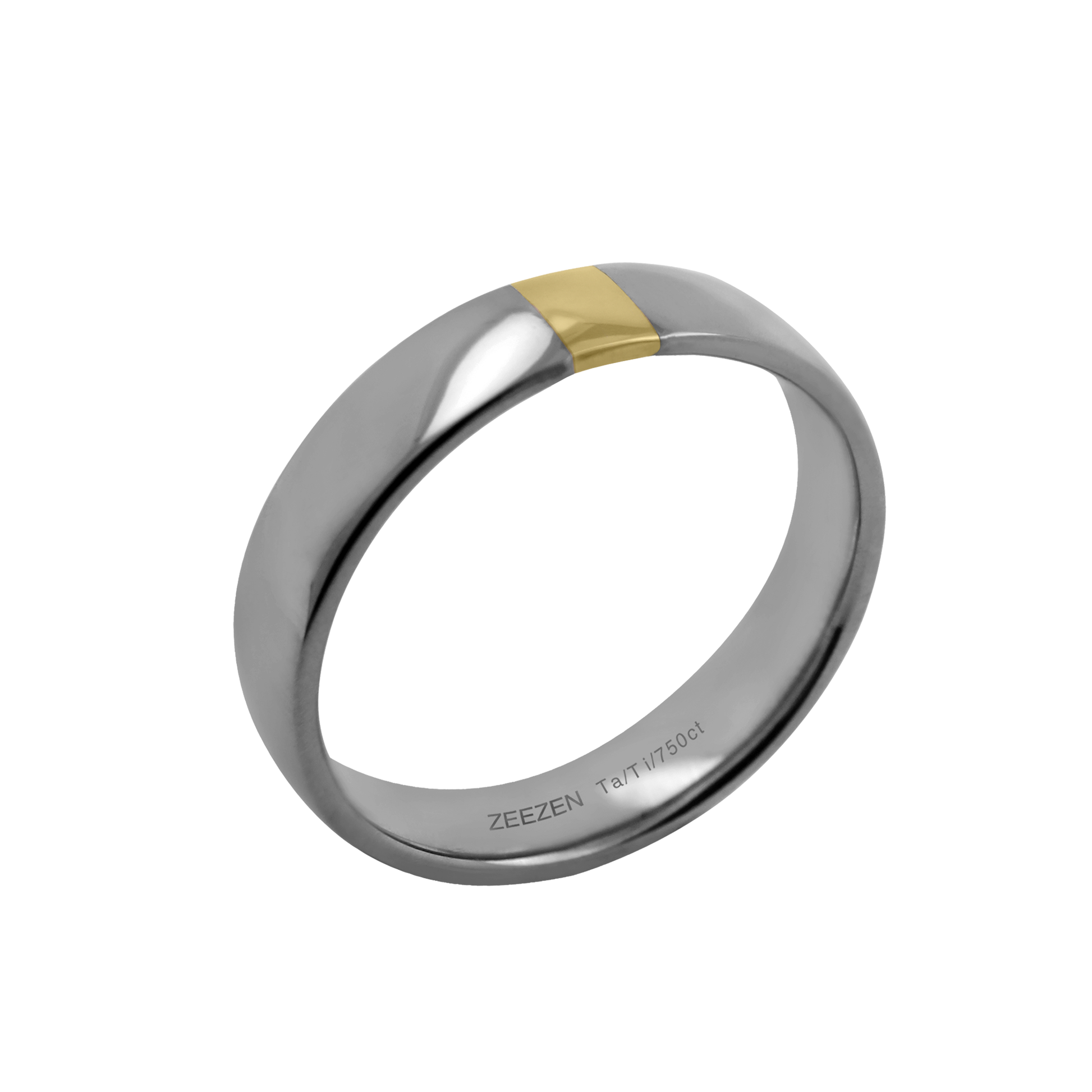 Zeezen engagement Tantalum Ring w/ 18k Yellow Gold Polished