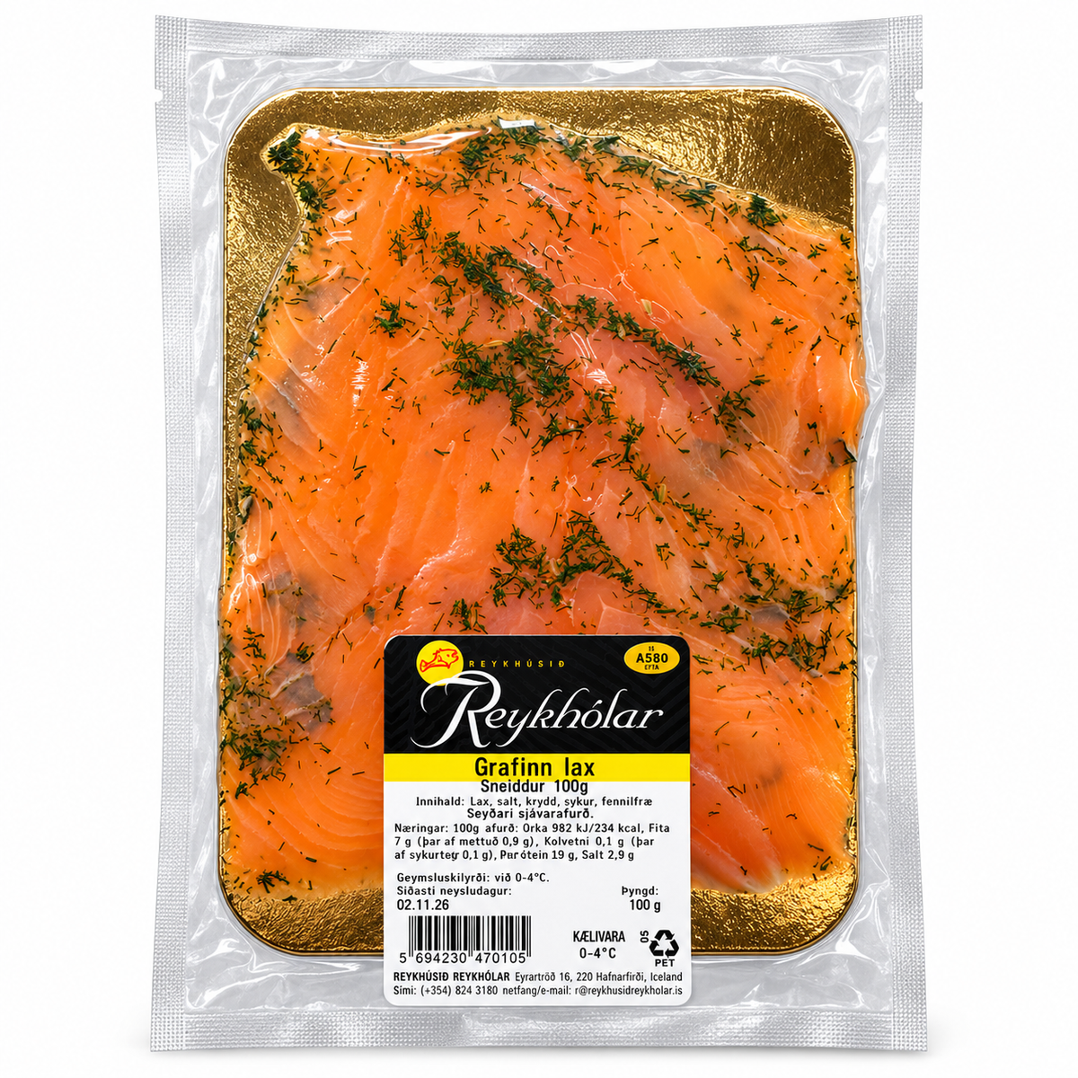 Smoked Salmon Dill Sliced (100 gr.)