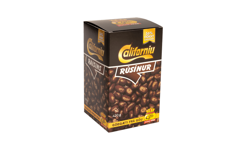 Goa Dark Chocolate Covered Raisins / Góu Rúsinur box - Dark (420 gr.) - nammi.isGóa Linda